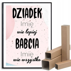 Plakat 29,7x42cm Babcia Dziadek Wie Lepiej Wzory