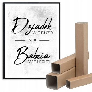 PLAKAT 29,7x42cm BABCIA WIE LEPIEJ Życzenia Wzory
