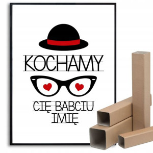 PLAKAT 29,7x42cm Kochamy Cię Dzień Babci Imię Wzor