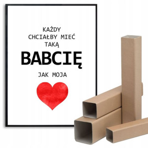 PLAKAT 29,7x42cm Najlepsza Babcia Dzień Babci Wzor