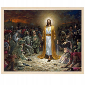 PLAKAT 29,7x42cm OBRAZ Jezus Wojna Żołnierze Wzory