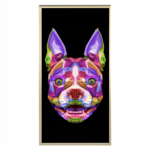 Plakat 60x120cm Pop Art Buldog Geometryczne Wzory