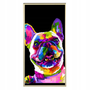 Plakat 60x120cm Pop Art Bulldog Geometryczne Wzory
