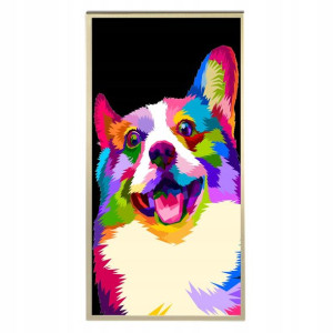 Plakat 60x120cm Pop Art Corgi Geometryczne Wzory
