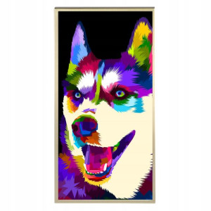 Plakat 60x120cm Pop Art Husky Geometryczne Wzory