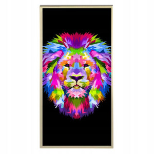 Plakat 60x120cm Pop Art Lion Geometryczne Wzory