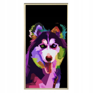 Plakat 60x120cm Pop Art Malamute Geometry Wzory