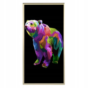 Plakat 60x120cm Pop Art Niedźwiedź Geometry Wzory