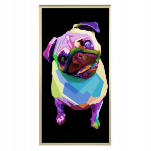 Plakat 60x120cm Pop Art Piesek Geometryczne Wzory