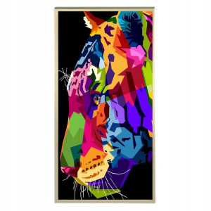 Plakat 60x120cm Pop Art Tiger Geometryczne Wzory