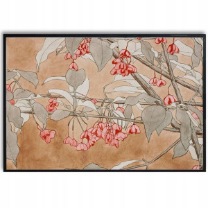 PLAKAT 91x61cm Obraz Czerwone Kwiaty Dużo Wzorów