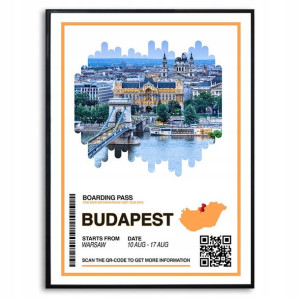 Plakat A3 29,7x42 Wakacje Pamiątka Budapeszt Wzory