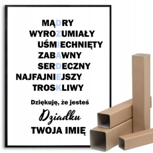 PLAKAT A3 29,7x42cm dla DZIADKA Twoje Imię Wzory