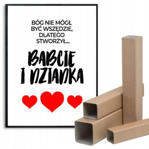 PLAKAT A3 29,7x42cm Dzień Babci Dziadka Serce Wzor