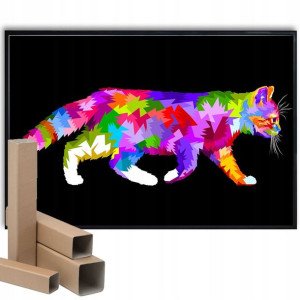 Plakat A3 29,7x42cm Kot Dachowy POP ART Top Wzory