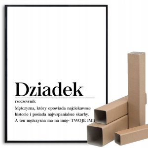PLAKAT A3 29,7x42cm NAJLEPSZY DZIADEK Imię Wzory