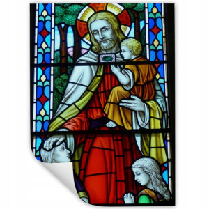 Plakat A3 29,7x42cm Religijne Witraż JEZUS Wzory