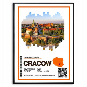Plakat A3 29,7x42cm Wakacje Pamiątka Kraków Wzory