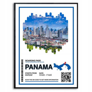 Plakat A3 29,7x42cm Wakacje Pamiątka Panama Wzory