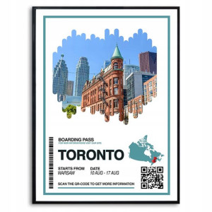 Plakat A3 29,7x42cm Wakacje Pamiątka Toronto Wzory