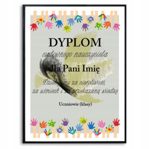 PLAKAT A3 CUDOWNY NAUCZYCIEL Dyplom Prezent Wzory