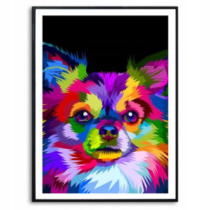 PLAKAT A3 Dekoracyjny CHIHUAHUA GEOMETRYCZNE Wzory