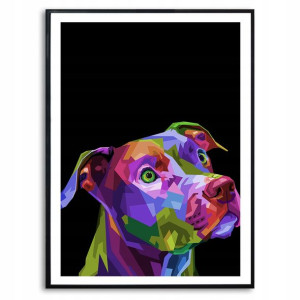 PLAKAT A3 Dekoracyjny DOGS POP ART KOLOROWE Wzory