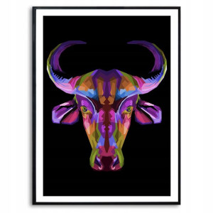 PLAKAT A3 Dekoracyjny GŁOWA BYKA POP ART Top Wzory