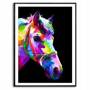PLAKAT A3 Dekoracyjny KOŃ GEOMETRYCZNE KOLOR Wzory