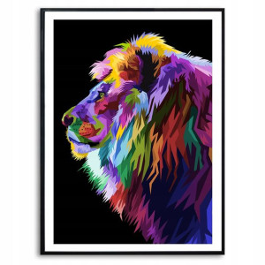 PLAKAT A3 Dekoracyjny LION KING GEOMETRYCZNE Wzory