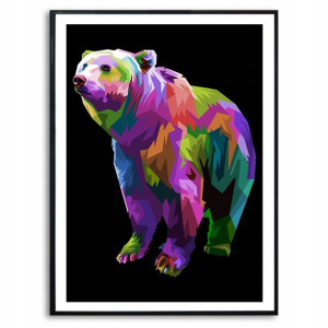 PLAKAT A3 Dekoracyjny NIEDŹWIEDŹ POP ART Top Wzory