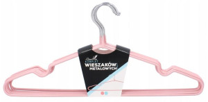 Wieszaki metalowe 20szt. powlekane różowe