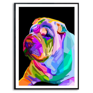PLAKAT A3 Dekoracyjny SHAR PEI GEOMETRYCZNE Wzory