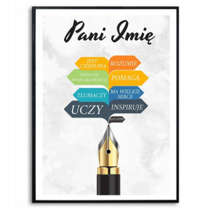 PLAKAT A3 Imię Nauczycielki INSPIRUJE POMAGA Wzory