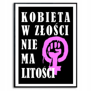 PLAKAT A3 KOBIETA W ZŁOŚCI Śmieszne Różne Wzory