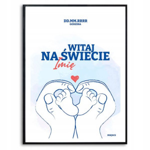 PLAKAT A3 Obraz METRYCZKA Inicjał Córka Twój Tekst