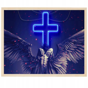 PLAKAT A3 OBRAZ Religia Krzyż Skrzydła Anioł Wzory