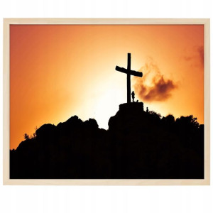 PLAKAT A3 OBRAZ Religia Krzyż Zachód Słońca Wzory