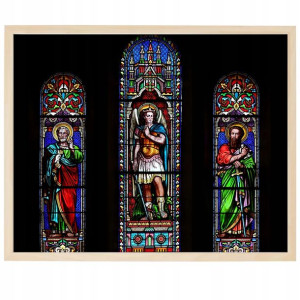 PLAKAT A3 OBRAZ Religijny Archanioł Witraż Wzory