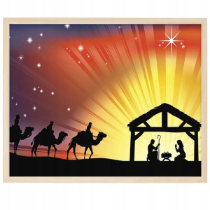 PLAKAT A3 OBRAZ Religijny Betlejem Królowie Wzory