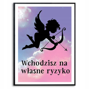 PLAKAT A3 Obraz WŁASNE RYZYKO Śmieszne Różne Wzory