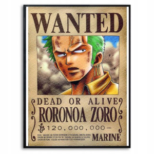 PLAKAT A3 ONE PIECE RORONOA ZORO Anime Top Wzory