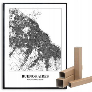 Plakat A3 Podróżnik Mapa Miasta BUENOS AIRES Wzory