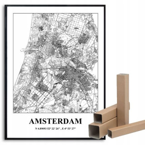 Plakat A3 Podróżnika Miasta Świata AMSTERDAM Wzory