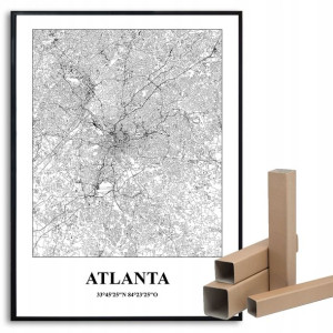 Plakat A3 Podróżnika Miasta Świata ATLANTA Wzory