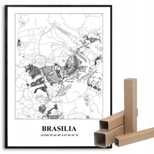 Plakat A3 Podróżnika Miasta Świata BRASILIA Wzory