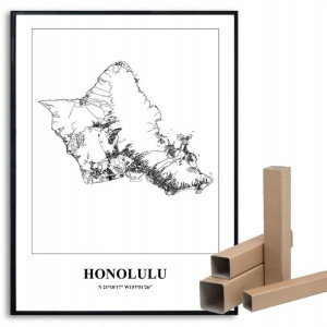 Plakat A3 Podróżnika Miasta Świata HONOLULU Wzory