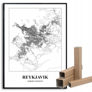 Plakat A3 Podróżnika Miasta Świata REYKJAVIK Wzory