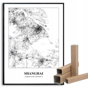 Plakat A3 Podróżnika Miasta Świata SHANGHAI Wzory