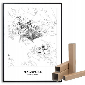 Plakat A3 Podróżnika Miasta Świata SINGAPUR Wzory